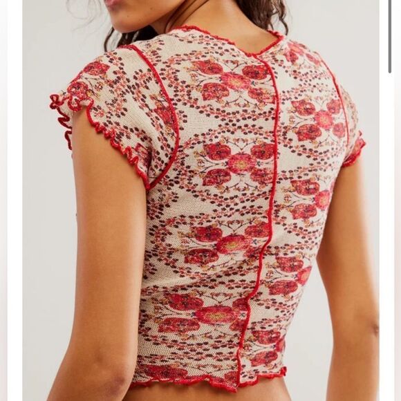 NWT Oh My Baby Tee by Free People in Sand Combo Size: M - Picture 3 of 11